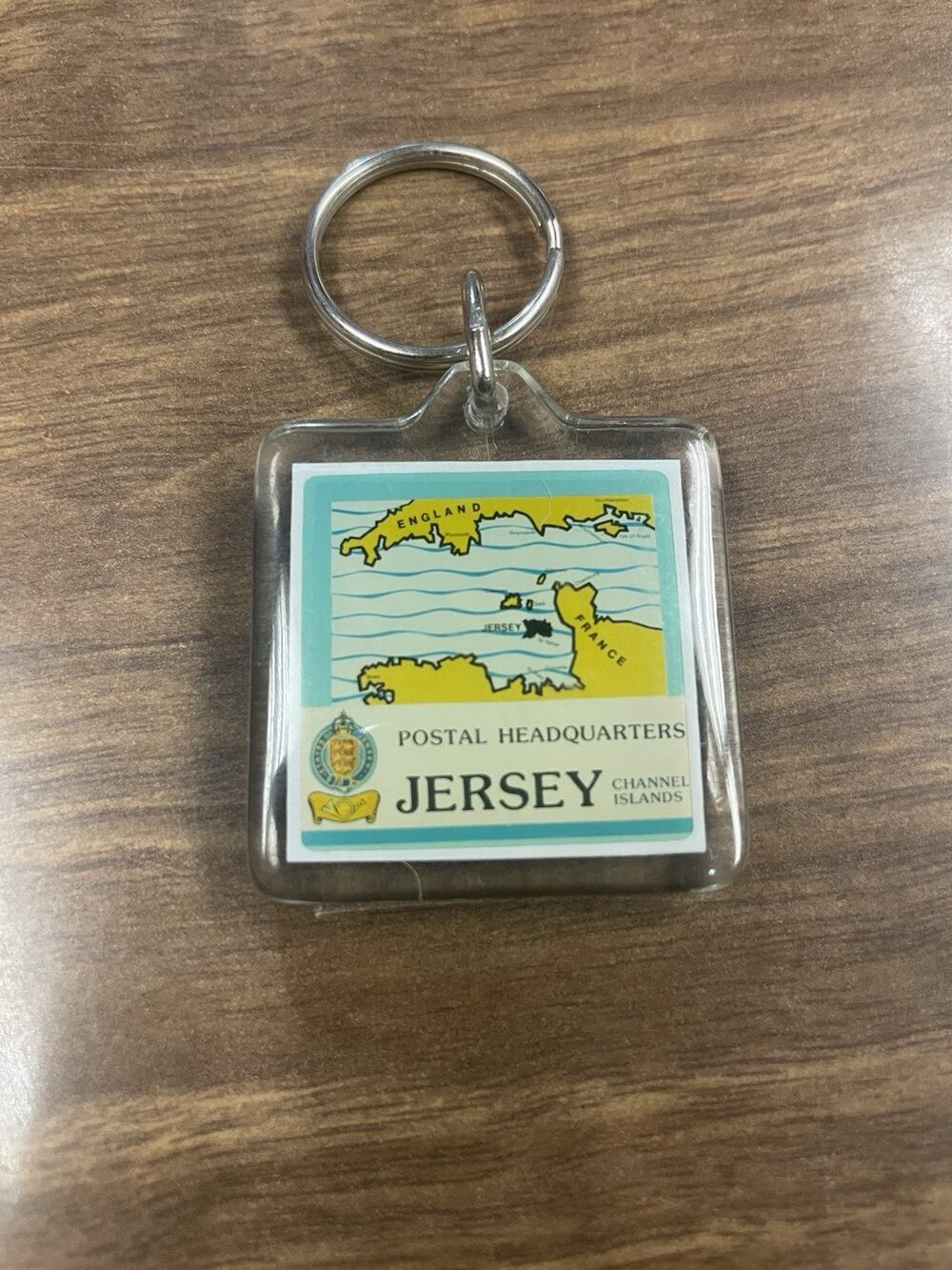 Vintage Jersey Channel Islands Stamp Keychain 22p Medieval William Era